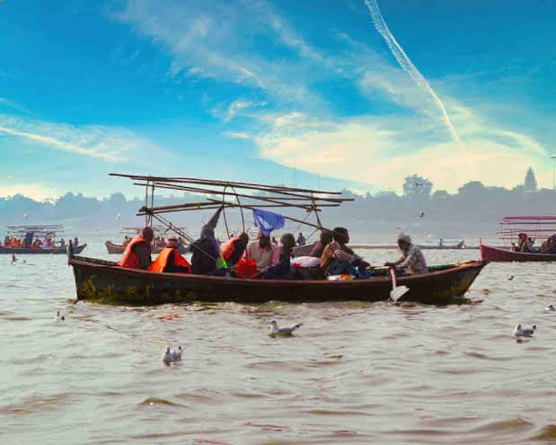 Boating in Triveni Sangam